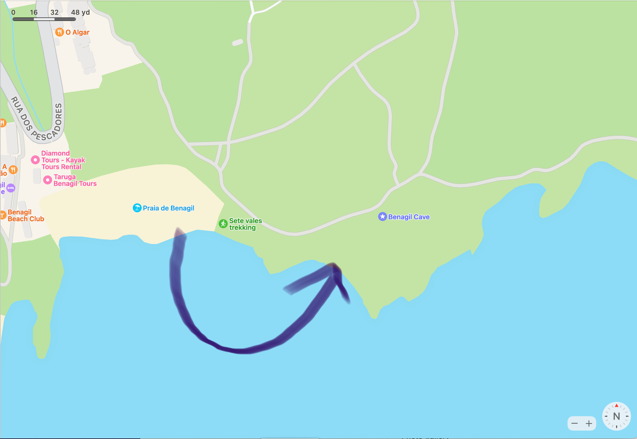 Benagil Cave Swim Portugal Route Plan